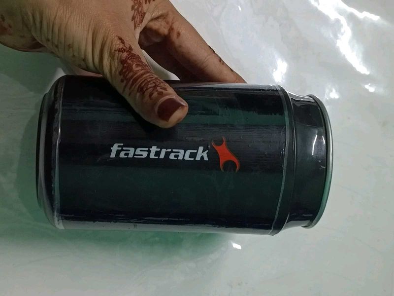 FASTRACK QUARTZ ANALOG BLACK LEATHER STRAP WATCH