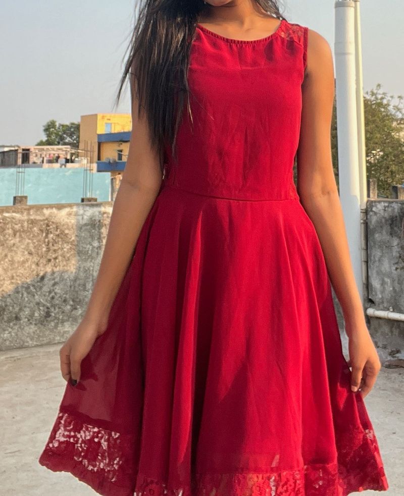 Red Fit &amp; Flare Dress