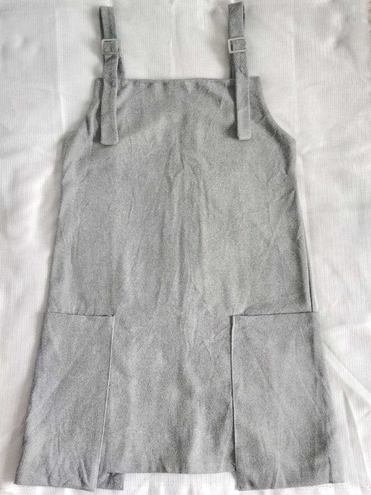 Gray Sleeveless Pinafore Dress❤️