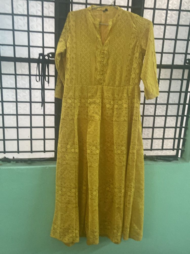 Mustard Yellow Anarkali