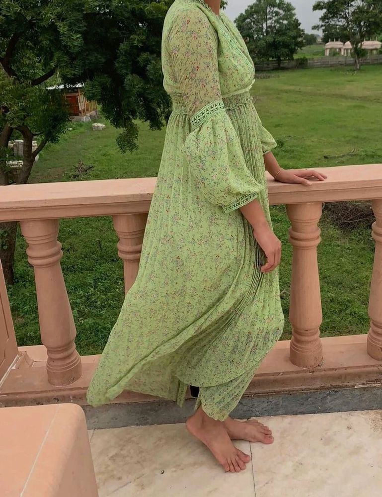 Floral Green Midi Dress