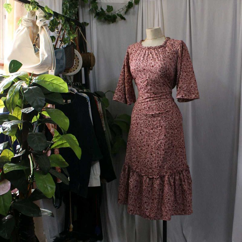 Floral Pink Midi Dress