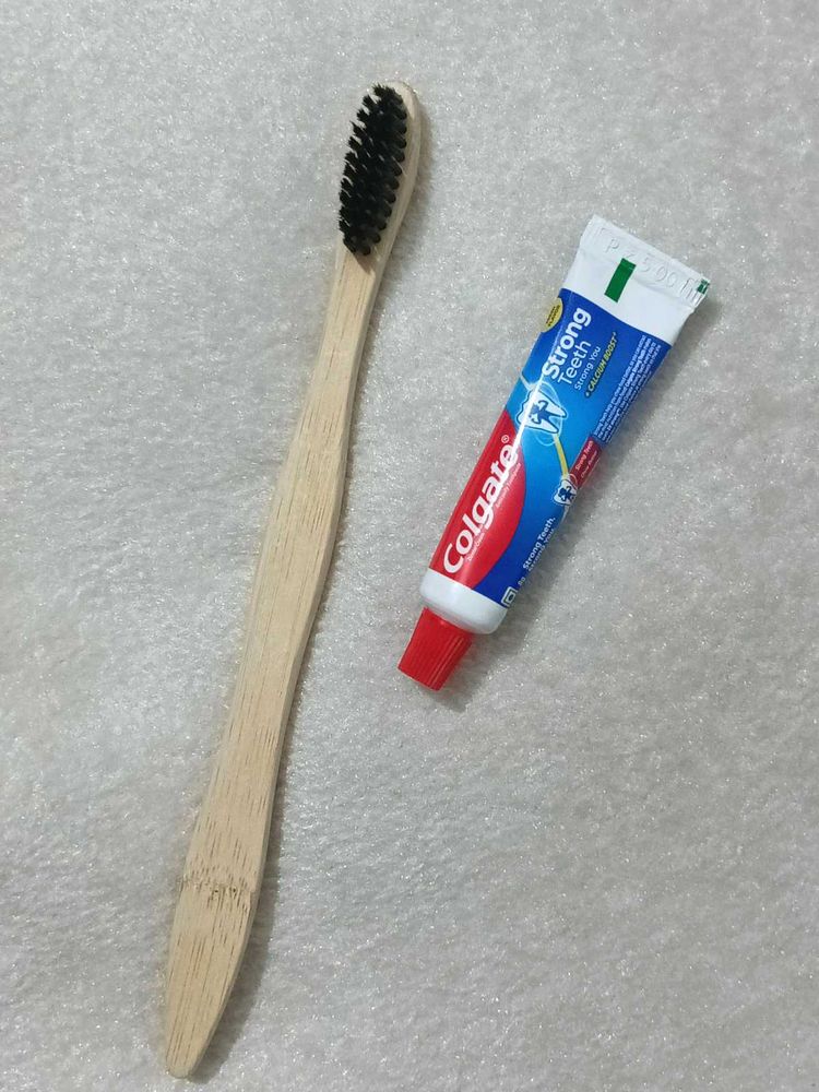 Bamboo Toothbrush &amp; Toothpaste Set