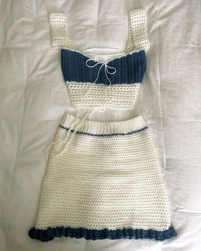 Crochet Top &amp; Skirt Set