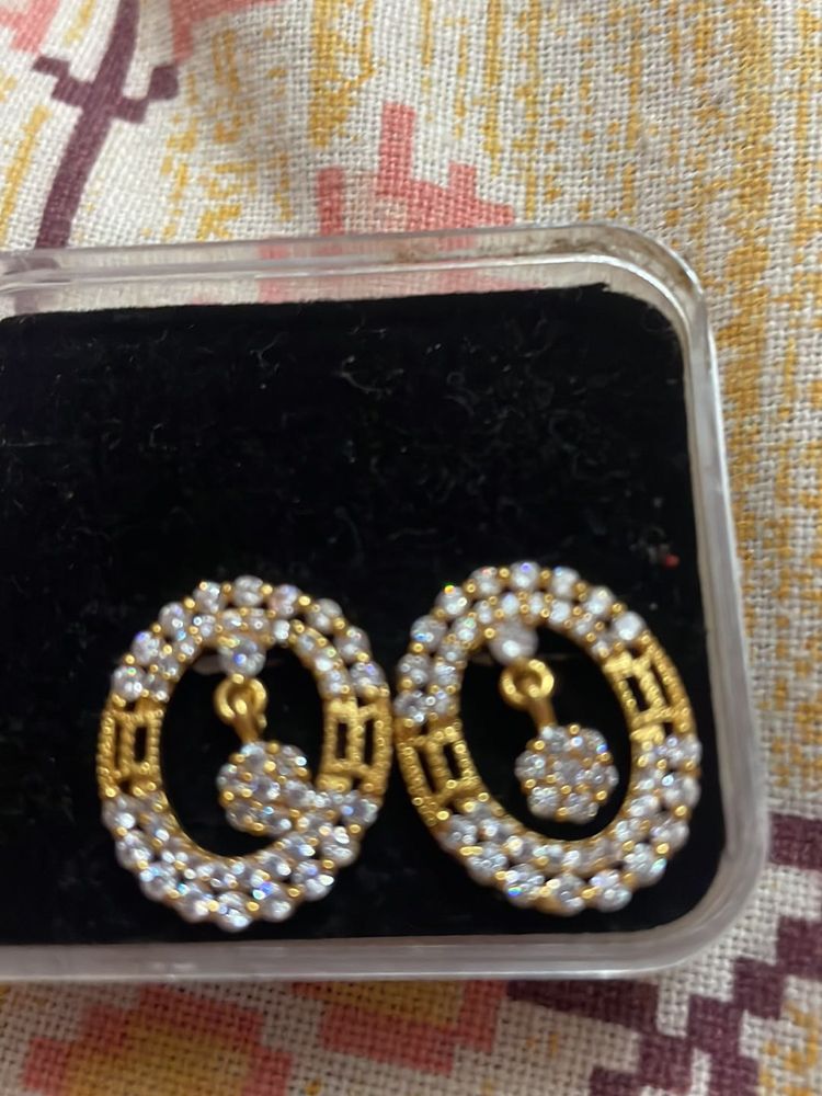 White Colour Stone Earring