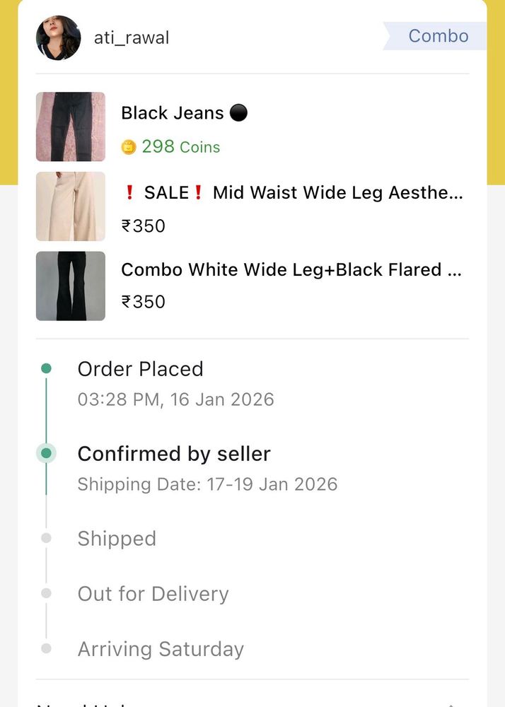 Combo Beige Wide leg+Black Flared Denim Jeans