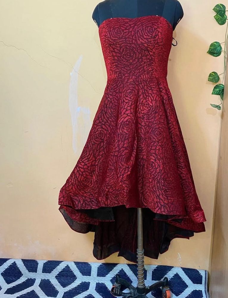 Red Rose High Low Dress