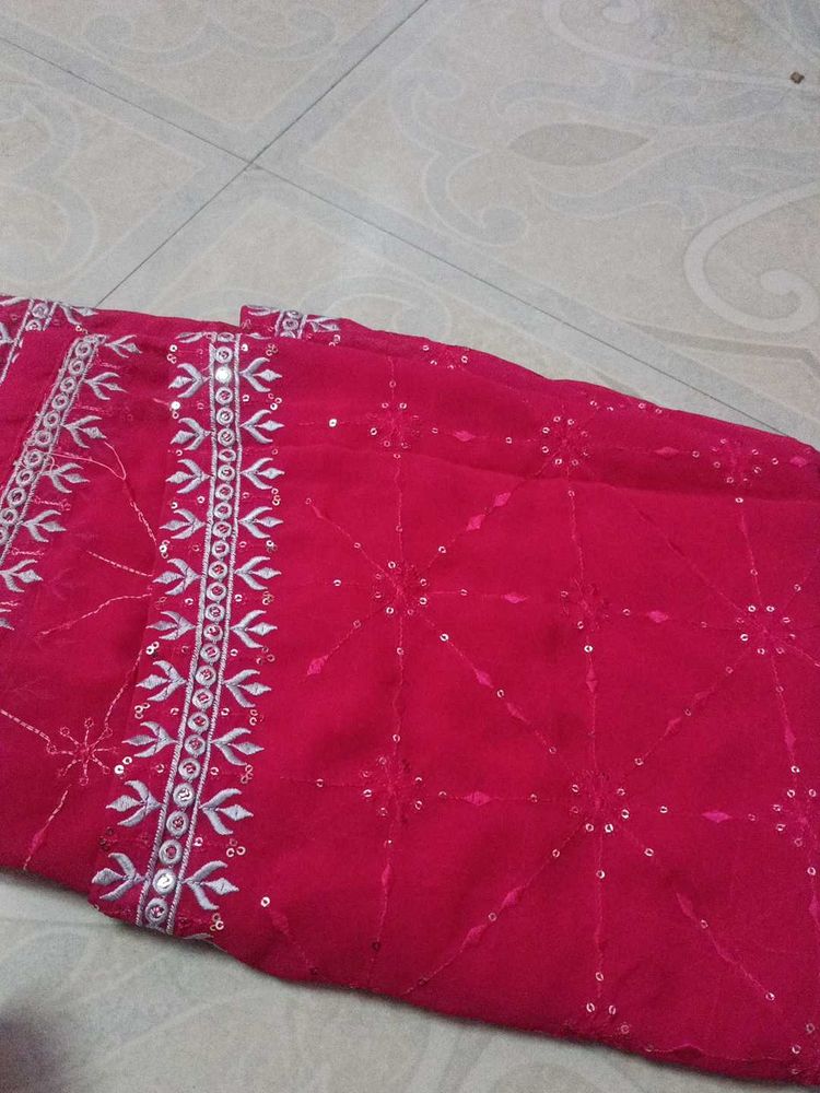 pink work Dupatta