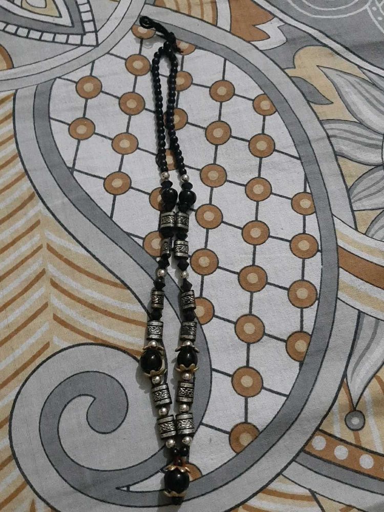Black &amp; Silver Beaded Necklace