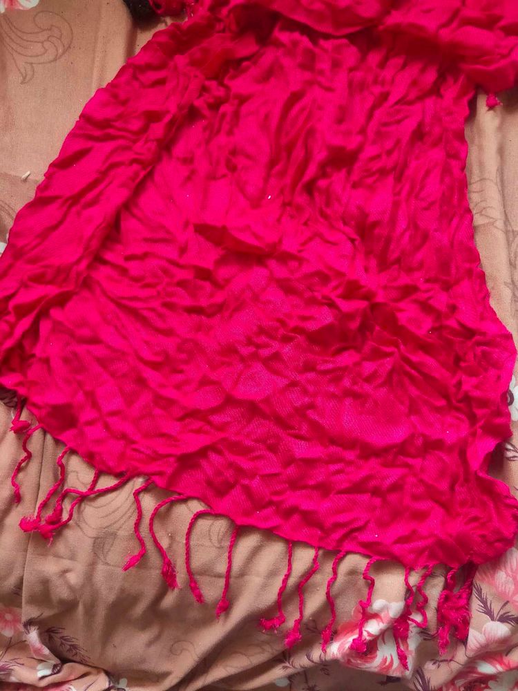 Pink Scarf with Tassels