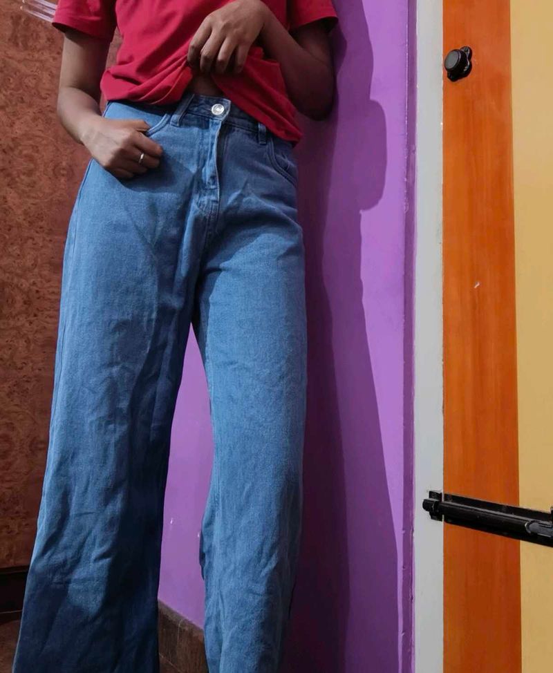 Wide Leg Denim Jeans