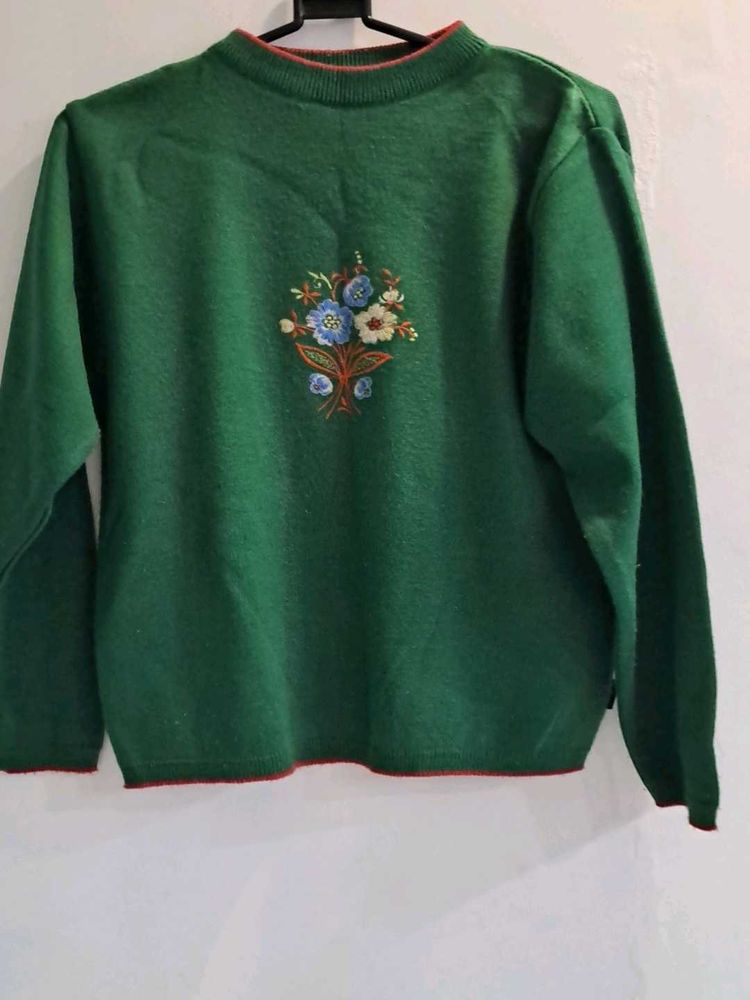Old Money Y2k Vintage Floral Embroidered Green