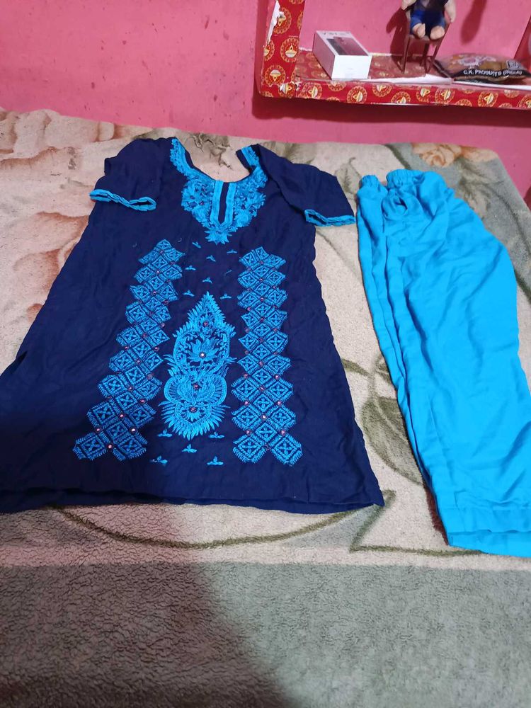 party wear stylish kurti pocket bottom set