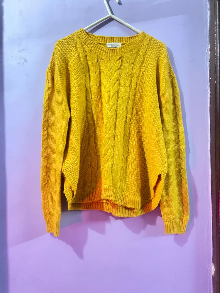 branded yellow woolen top for women