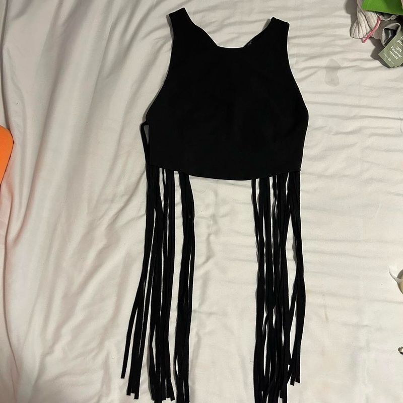 Zara Criss Cross Back Crop Top