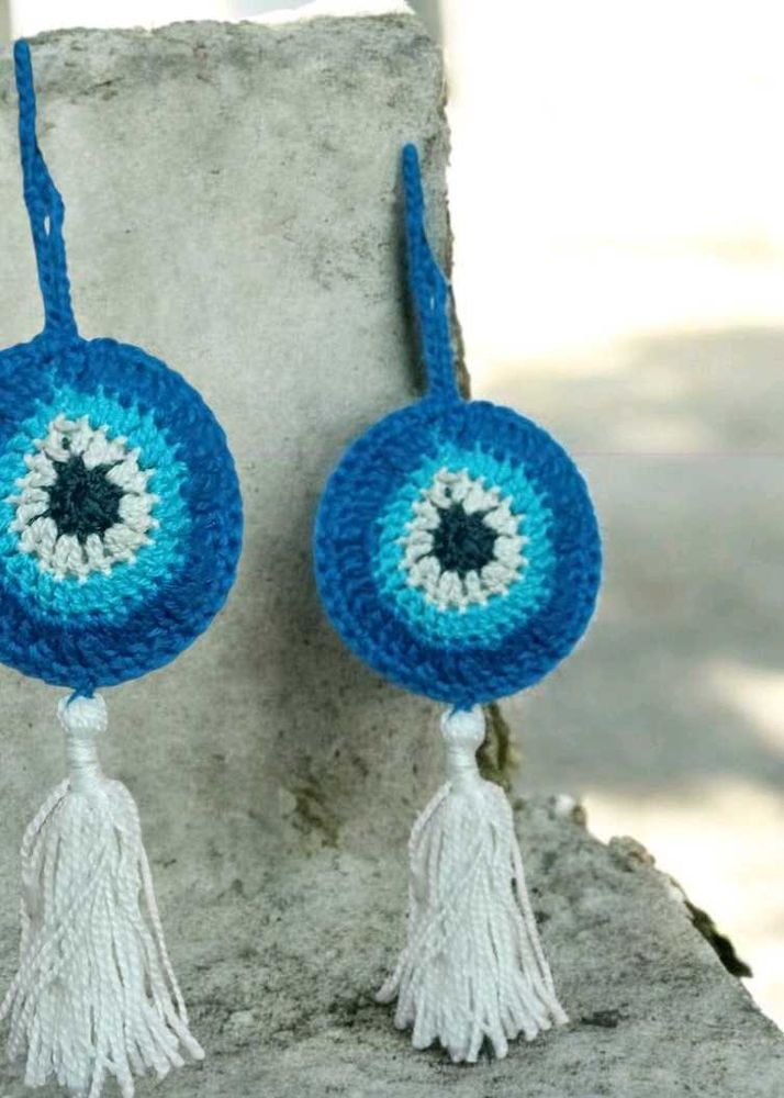 Evil Eye Crochet Wall Hanging