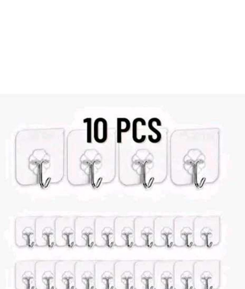 Adhesive Walls Hooks Without Drilling Pack Of 10