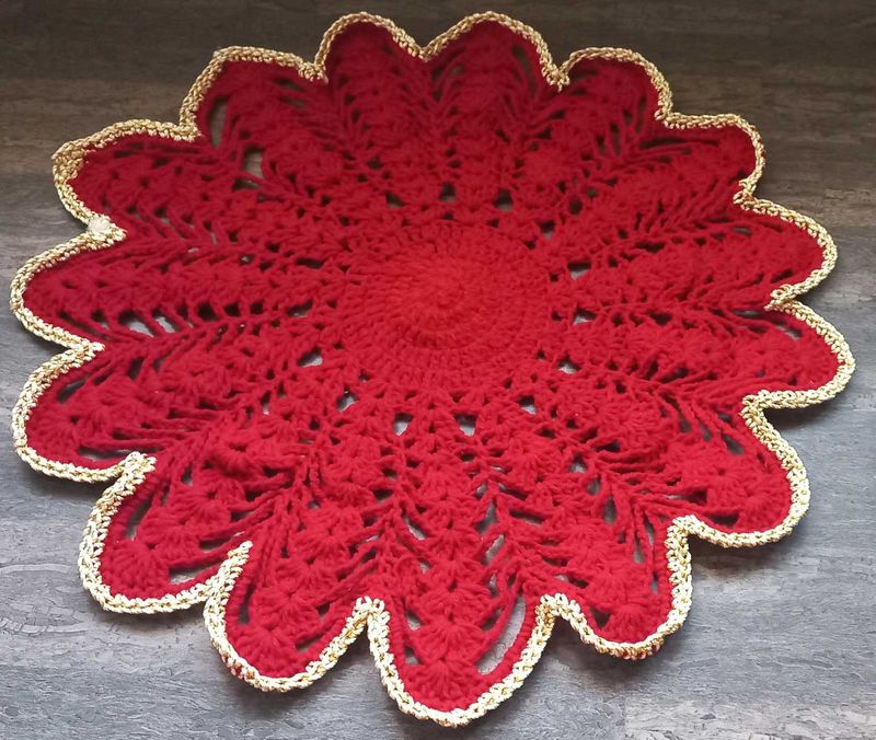 Red Crochet Doily