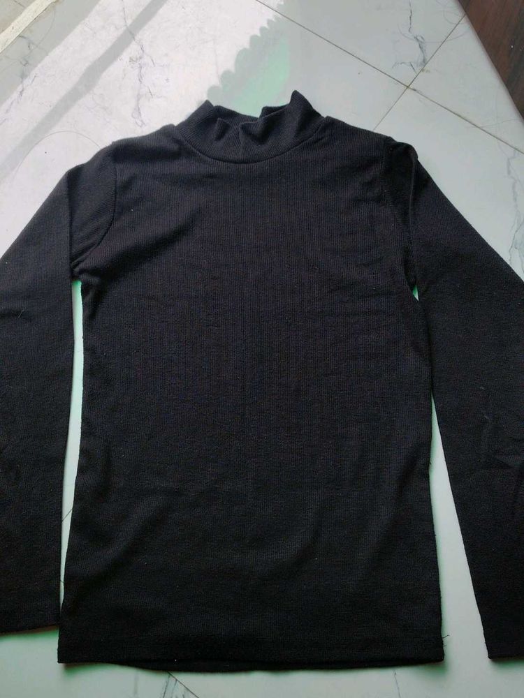 Black Mock Neck Long Sleeve