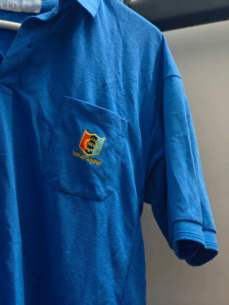 Blue Polo Shirt with Emblem