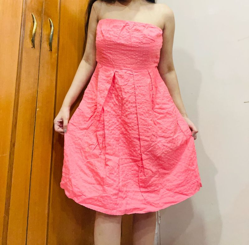 Blush Pink Strapless Party Dress