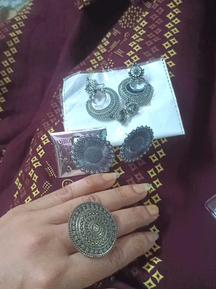 Unique Earrings &amp; Ring For Women