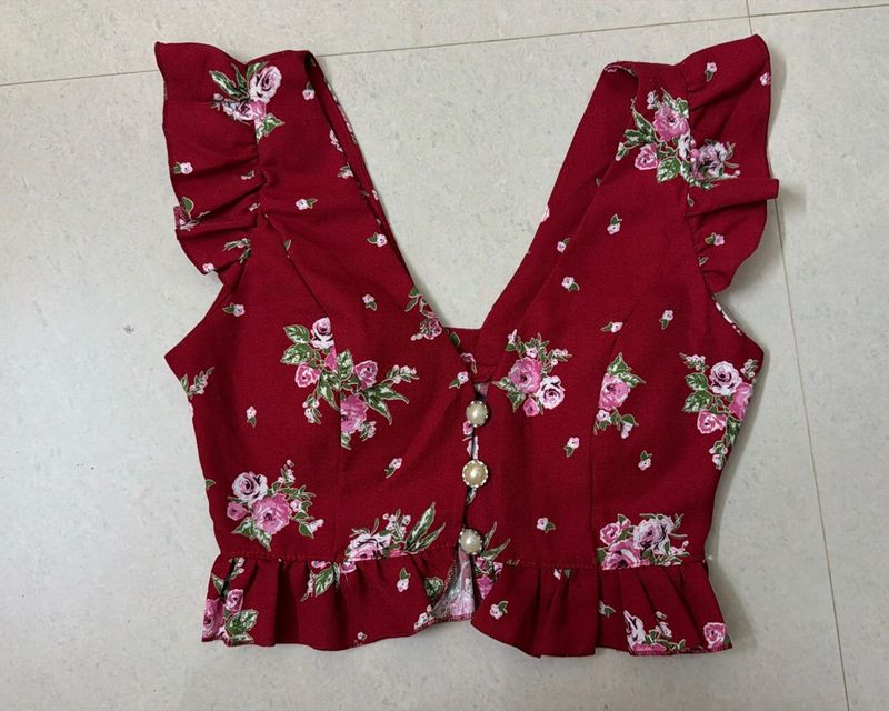 Floral Ruffle Top
