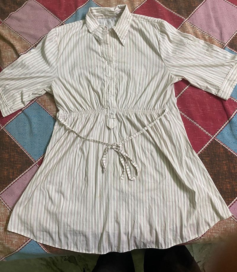 Striped Shirt Dress