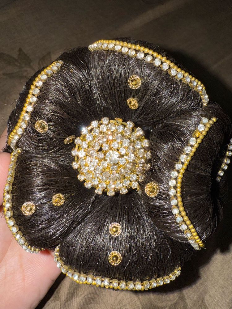 Rhinestone Hair Bun Cover