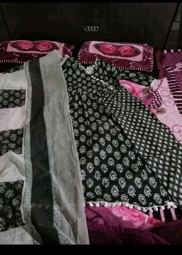 Anarkali Dress With Dupatta And Pant