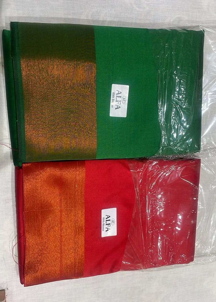 Silk Saree Bundle - Green &amp; Red