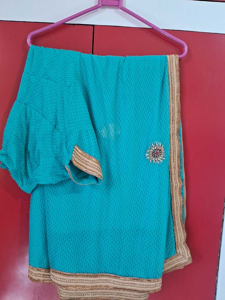 Women Sea green Saree