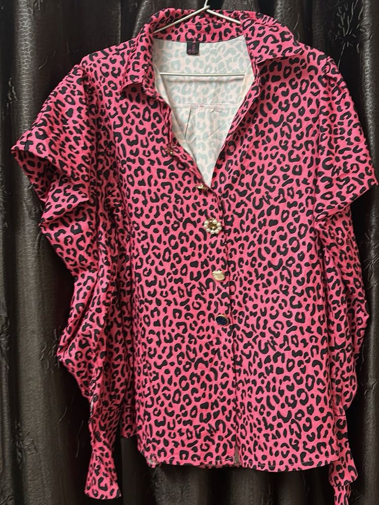 Pink Animal Print Top