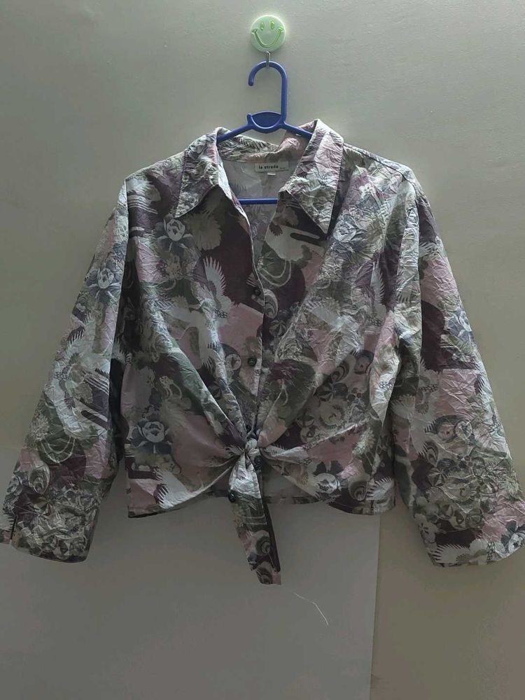 Floral Tie-Front Top