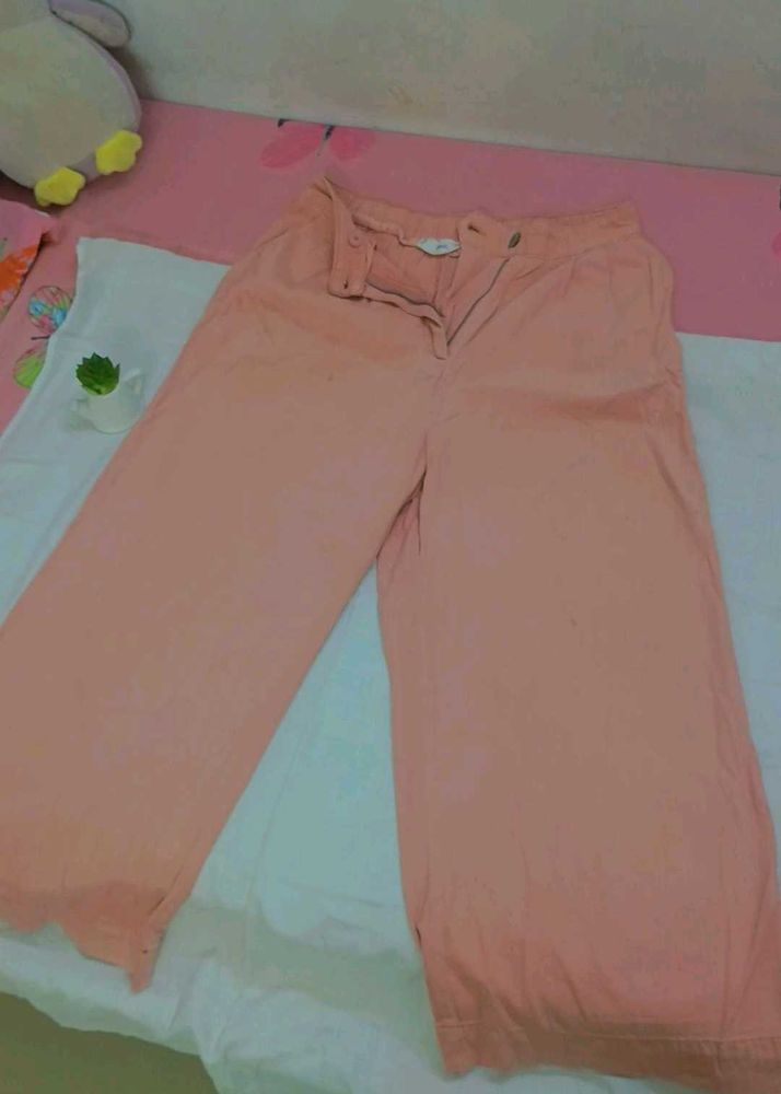 LINEN PANTS PEACH COLOUR