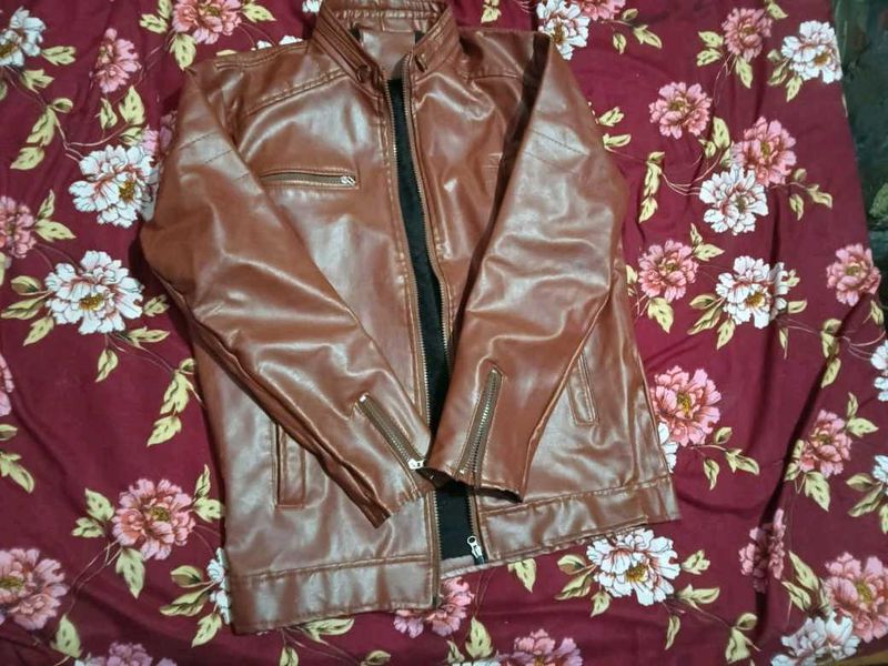 Brown Faux Leather Jacket