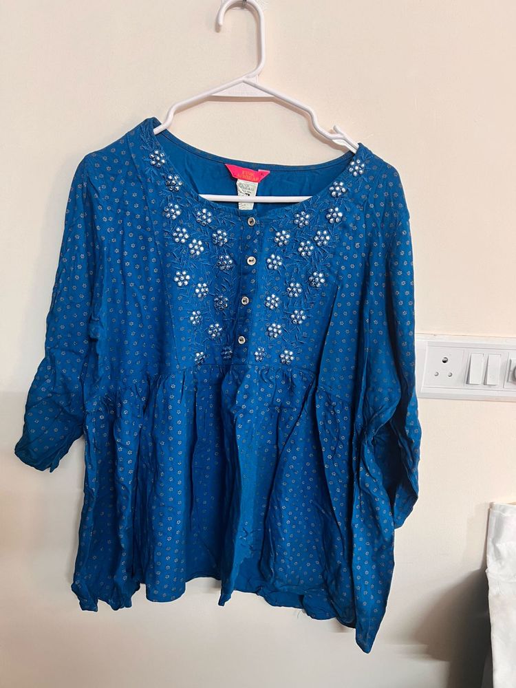 Blue Embellished Tunic