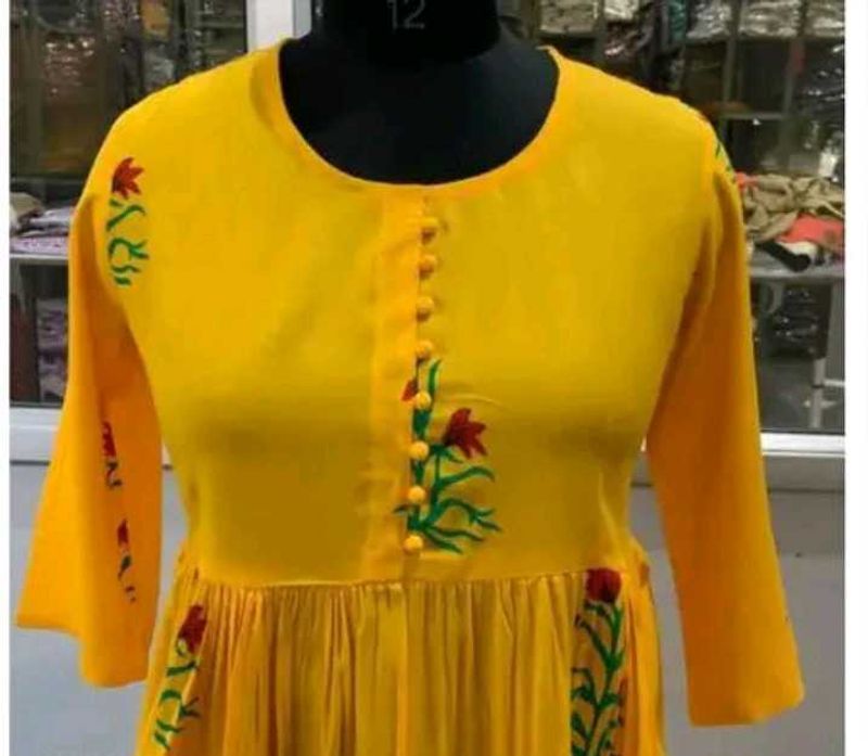 Yellow Aline Kurta