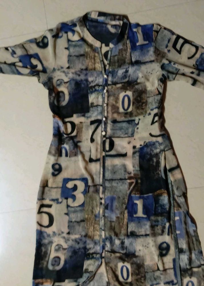 Patterned Button Down Kurti