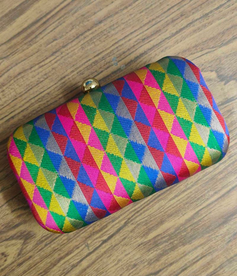 Multicolored Brocade Clutch - Factory Reject