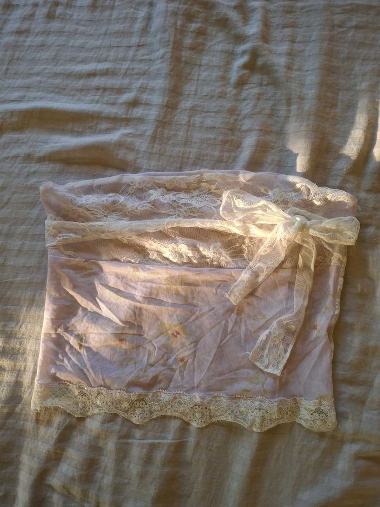 Aesthetic y2k lace floral tube