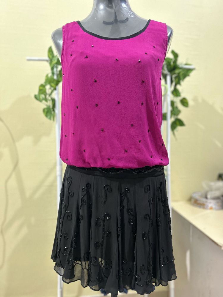Pink &amp; Black Party Dress