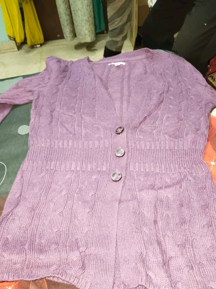 Lavender Color Woolen Sweater