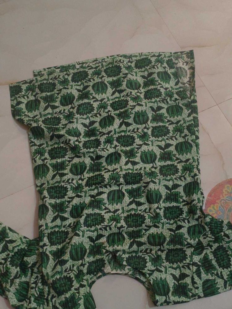Green Floral Print Dress