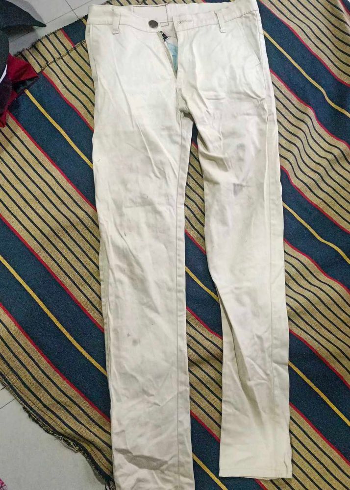 Beige Straight Leg Pants