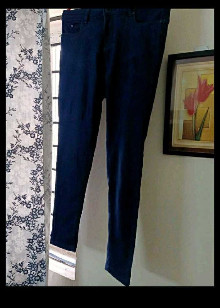 MAX Navy Blue Slim Fit Cotton Jeans