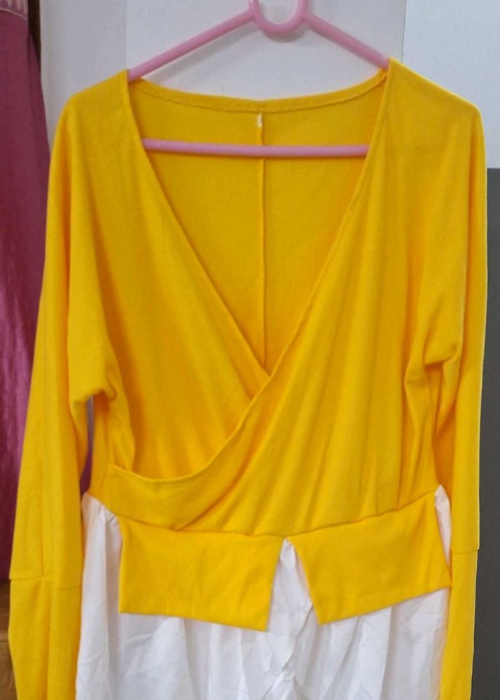 Yellow Wrap Top