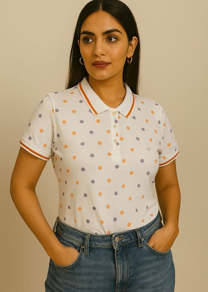 Benetton Polka Dot Polo Shirt