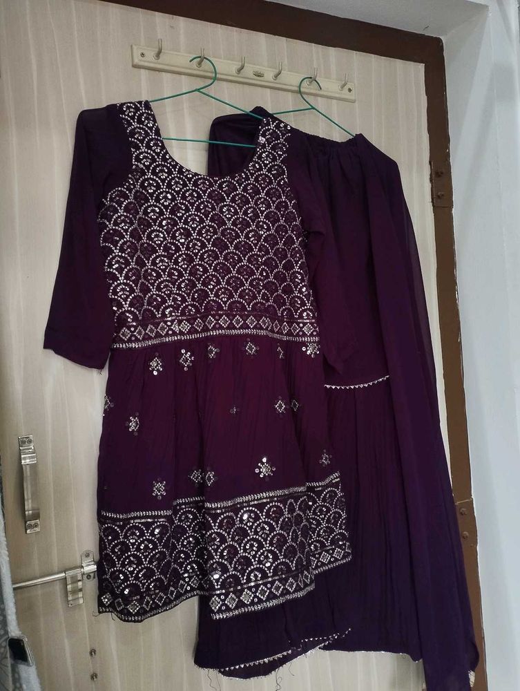 Elegant dark Purple Kurta Set💜