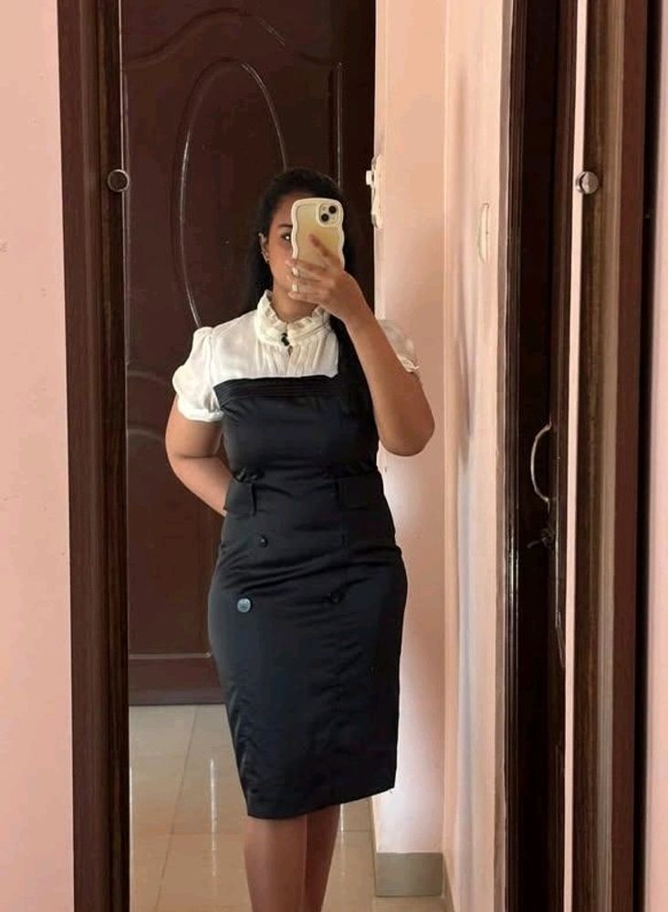 Black and White Vintage-Style Dress